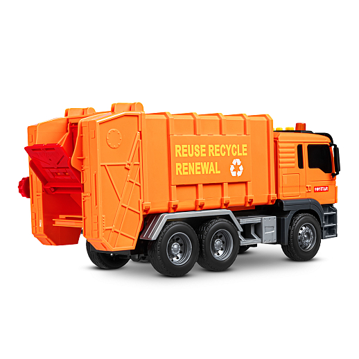 AUTODRIVE_Фрикционный Мусоровоз,помповый механизм, 3 контейнера в компл., звук,свет,на бат.,в гофрокор. 33*12,5*18,5см в Джамбо Тойз #9