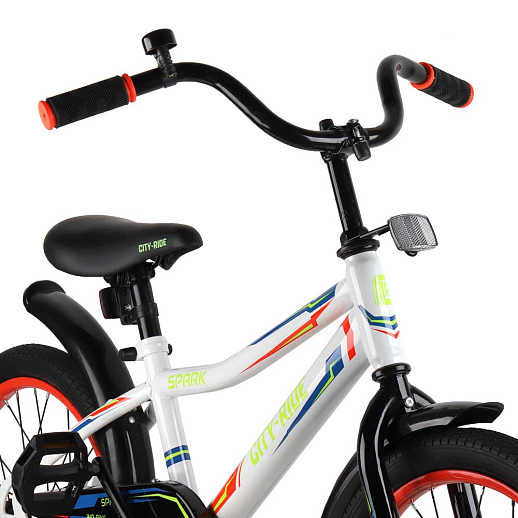 Детский велосипед City-Ride Spark , рама сталь , диск 18 сталь , крылья пластик, страх.колеса, цвет Белый в Джамбо Тойз #2