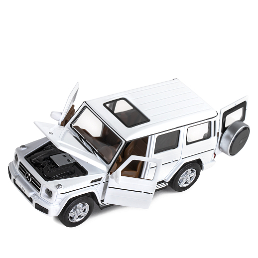 ТМ "Автопанорама" Машинка металлическая 1:32 Mercedes-Benz G350d, белый, откр. капот, передние и задняя двери, свет, звук, инерция, в/к 17,5*13,5*9 см в Джамбо Тойз #10