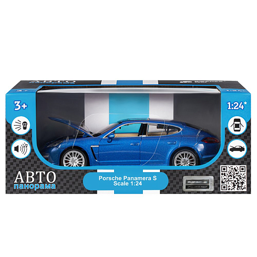ТМ "Автопанорама" Машинка металлическая 1:24 Porsche Panamera S, синий, откр. двери, капот и багажник, свет, звук, свободный ход колес, в/к 24,5*12,5*10,5 см в Джамбо Тойз #3