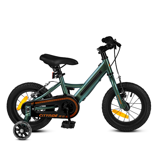 Велосипед двухколесный CITYRIDE, модель CR-B2-11FU, рама сталь, колеса алюминий 12", v-brake тормоза, встроенная в раму подсветка, балансирные колёса, цвет зеленый в Джамбо Тойз #6