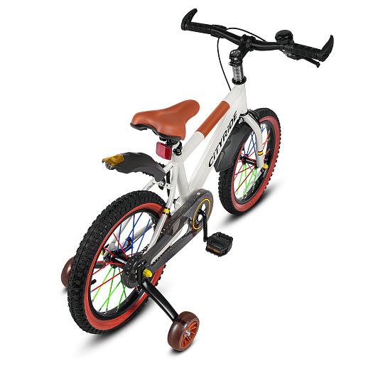 Велосипед двухколёсный CITYRIDE, модель CR-B2-07F52, колеса 16", рама сталь, колеса сталь, балансирные колеса со светом, маячок в заднем крыле, цвет белый в Джамбо Тойз #9