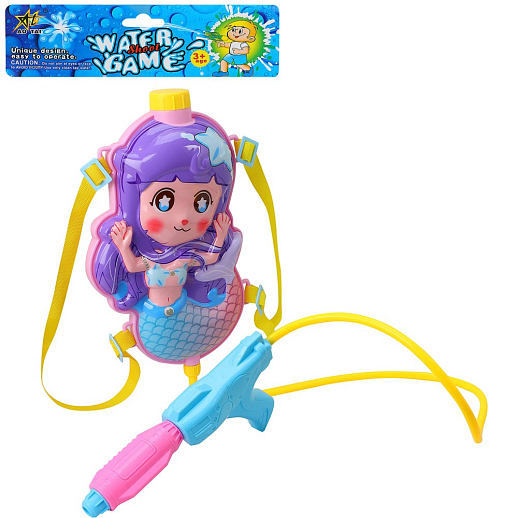 Водный пистолет с рюкзаком "Русалка", фиолетовый, в/п 32,5*19*6,5 см в Джамбо Тойз