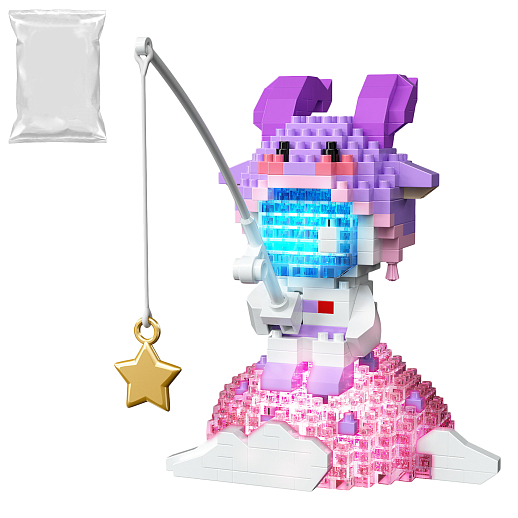 Конструктор "Козерог" 508 дет., с удочкой, светом, розовый,  в/п в Джамбо Тойз