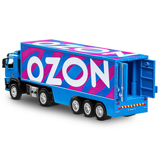 Игрушка для детей: Машинка металлическая 1:50 Volvo OZON, цвет синий, откидывается кабина, свет, звук, свободный ход колес, артикул JB1251739 в Джамбо Тойз #17
