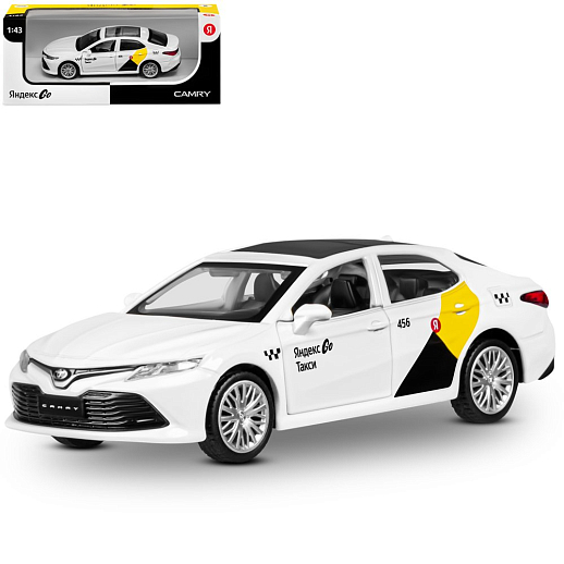 Яндекс Go Машинка металлическая 1:43 Toyota Camry, белый, инерция, откр. двери, 17,5*12,5*6,5 см в Джамбо Тойз