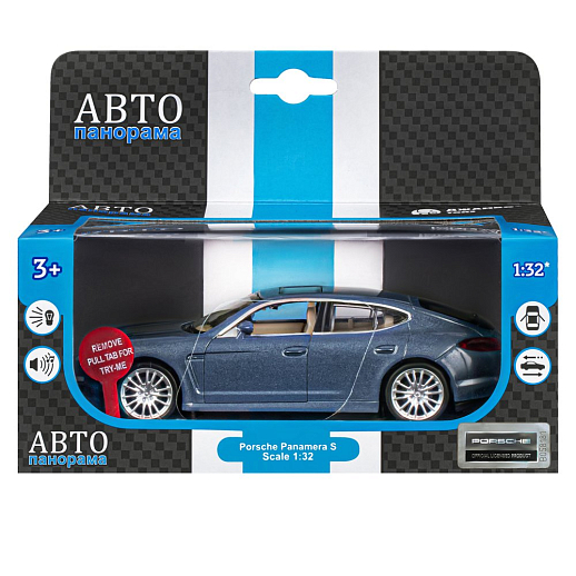 ТМ "Автопанорама" Машинка металлическая 1:32 Porsche Panamera S, синий, свет, звук, откр. двери, инерция, в/к 17,5*13,5*9 см в Джамбо Тойз #20