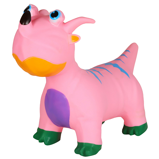 Животное-прыгун "Динозавр" со звуком, 1400г, ПВХ, цвет розовый, 40*30*50 см в Джамбо Тойз