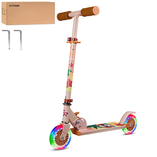 2хкол. самокат CITYRIDE HW 120, ал. 50/50% , t-bar алюм, дека сталь, грипсы 95мм TPR, колеса PVC со светом  120/120 мм в Джамбо Тойз