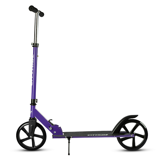 2хкол. самокат CITYRIDE 200, сталь 100%, грипсы 135мм TPR, колеса PU 200/200 мм. Фиолетовый в Джамбо Тойз #3