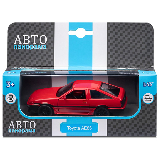 ТМ "Автопанорама" Машинка металл. 1:37 Toyota AE86, красный, инерция, откр. двери, в/к 17,5*12,5*6,5 см в Джамбо Тойз #16