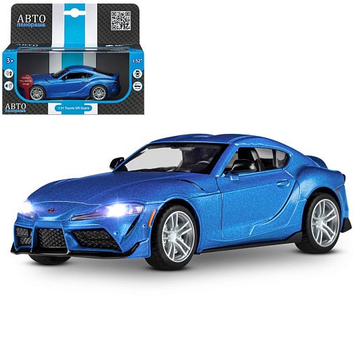 ТМ "Автопанорама" Машинка металлическая 1:31 Toyota Supra, матовый синий, откр. двери, свет, звук, инерция в/к 17,5*13,5*9 см в Джамбо Тойз