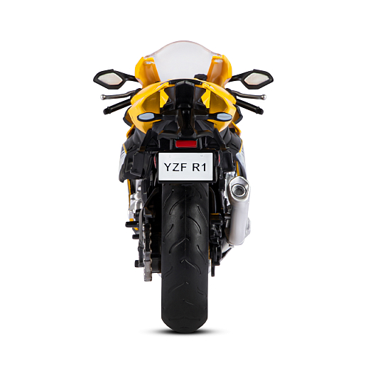 ТМ "Автопанорама" Мотоцикл металл. 1:12 YAMAHA YZF-R1, желтый, свободный ход колес, в/к 7,1*11,7*20,6 см в Джамбо Тойз #10