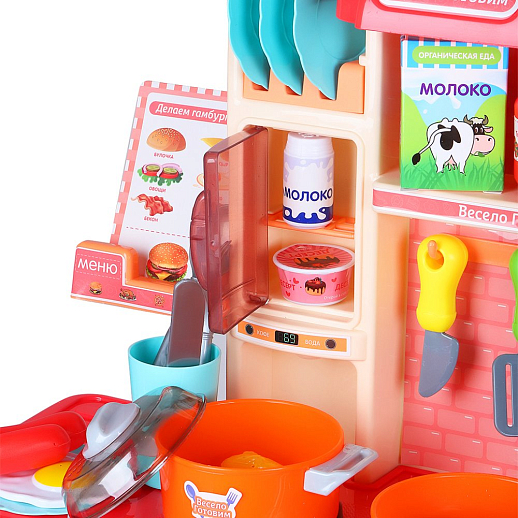 Игровой набор Amore Bello "Кухня" с паром, кран с водой, свет, звук, продукты меняют цвет, в комплекте 42 предмета, в/к  48х15х36 см в Джамбо Тойз #8