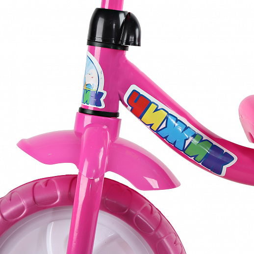 Детский трехколесный велосипед "Чижик" на пластиковых колесах 10/8. Корзинка сзади. Цвет розовый в Джамбо Тойз #5