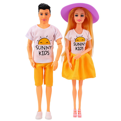 Игровой набор "Пара кукол",  с шарнирными руками, стиль family look, в комплекте аксессуары, в/к 18*5,3*31,5 см в Джамбо Тойз #3