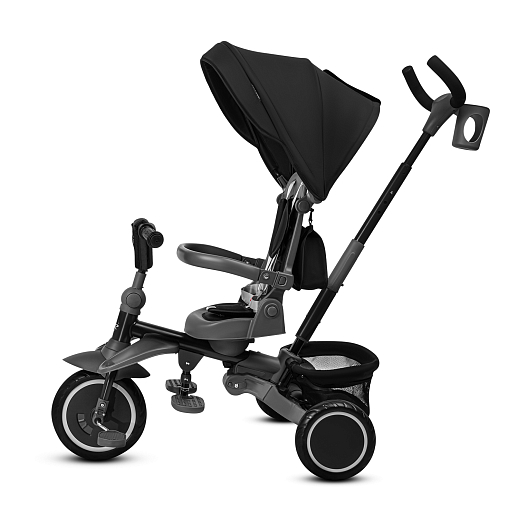 Детский 3х колесный велосипед "CITYRIDE". Сиденье поворачивается на 360°, подножки, колеса 9,5/7,5 EVA, капюшон, род. ручка,  серый в Джамбо Тойз #5