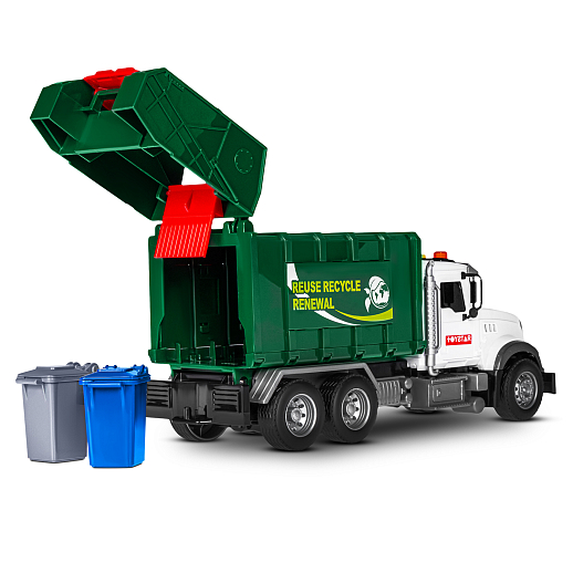 AUTODRIVE_Фрикционный Мусоровоз, подвижные элементы, 3 контейнера в компл., звук,свет,на бат.,в гофрокор. 31*11*14,5см в Джамбо Тойз #7
