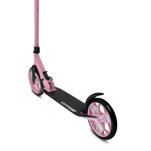 2хкол. самокат CITYRIDE 200, сталь 100%, грипсы 135мм TPR, колеса PU 200/200 мм. Сщ светом  Розовый в Джамбо Тойз #10