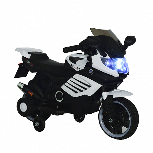 Мотоцикл на аккум. 6V4AH*1, 1 мотор, звук, свет фар, запуск кнопкой,  колеса со светом, 77*39*47 см. в Джамбо Тойз