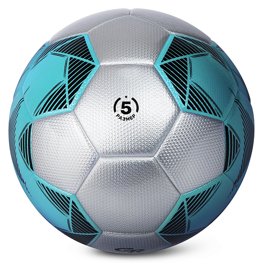 Футбольный мяч City-Ride, термоспайка панелей, вес 430 грамм, размер 5, серебристый/синий, в/п в Джамбо Тойз #2
