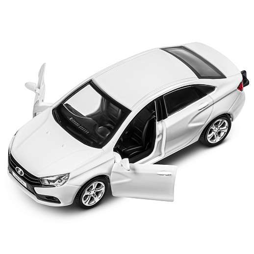 ТМ "Автопанорама" Машинка металлическая 1:43, LADA VESTA белая, откр. 2 двери., инерция + сельхозприцеп в Джамбо Тойз #12