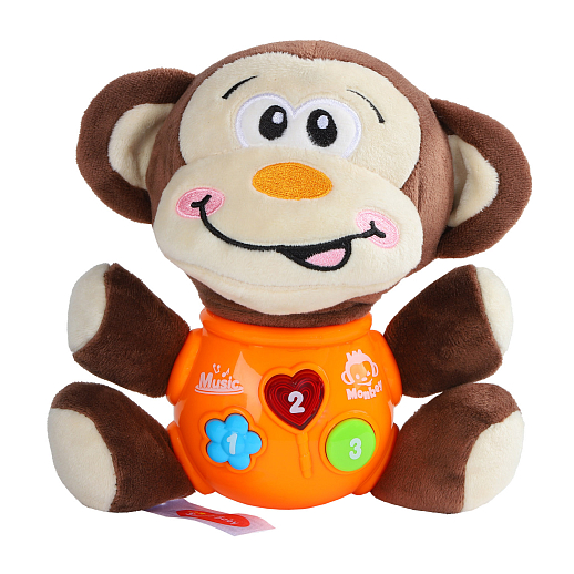 ТМ "Smart Baby" Развивающая мягкая игрушка "Обезьяна" русский язык,  Шаинский, в/к в Джамбо Тойз #2