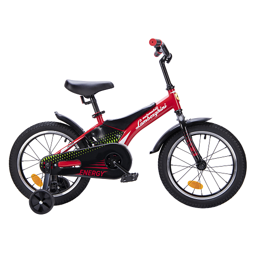Детский велосипед Automobili Lamborghini Energy , рама сталь , диск 16 алюминий , втулки сталь Shunfeng, крылья пластик, страх.колеса, цвет Красный в Джамбо Тойз