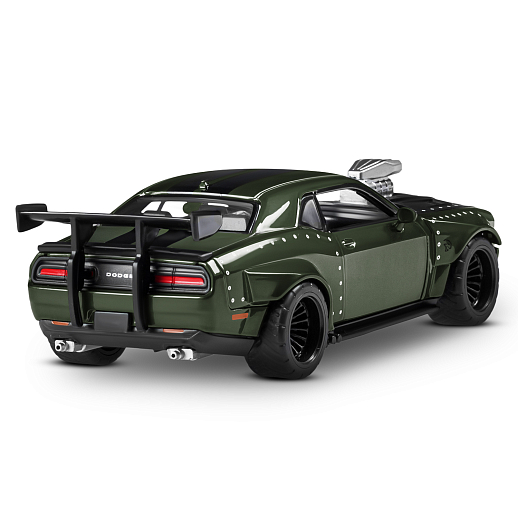 ТМ "Автопанорама" Машинка металлическая 1:36 2022 Dodge challenger SRT Jailbreak, зеленый, тюнинг, откр. двери, свободный ход колес, в/к 23,5*10*4 см в Джамбо Тойз #4