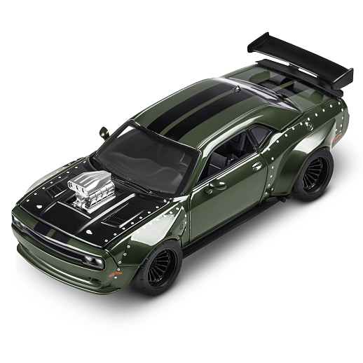 ТМ "Автопанорама" Машинка металлическая 1:36 2022 Dodge challenger SRT Jailbreak, зеленый, тюнинг, откр. двери, свободный ход колес, в/к 23,5*10*4 см в Джамбо Тойз #9