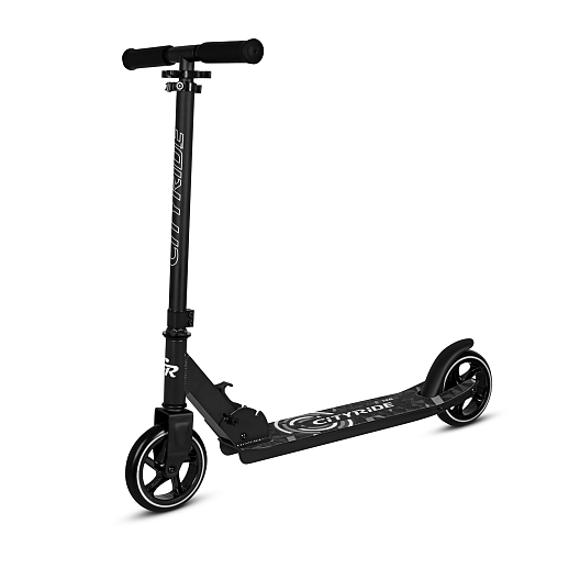 Двухколесный самокат CITYRIDE 145MM PU; алюминий/сталь порошковое покрытие; заниженная дека 52*10,5СМ, без амортизатора; руль 79-89СМ. Тормоз - сталь, подшипники: Abec-9, грипсы резина 100мм. в Джамбо Тойз
