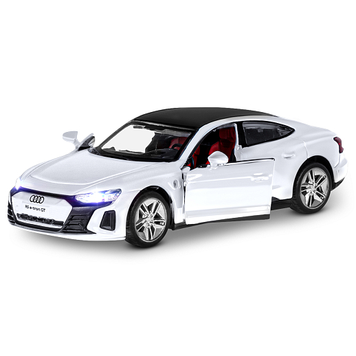 Машинка металлическая 1:36 Audi RS e-tron GT с зарядной станцией, белый, свет, звук, откр. двери и капот, инерция, в/к 20,6*9,*9 см в Джамбо Тойз #6