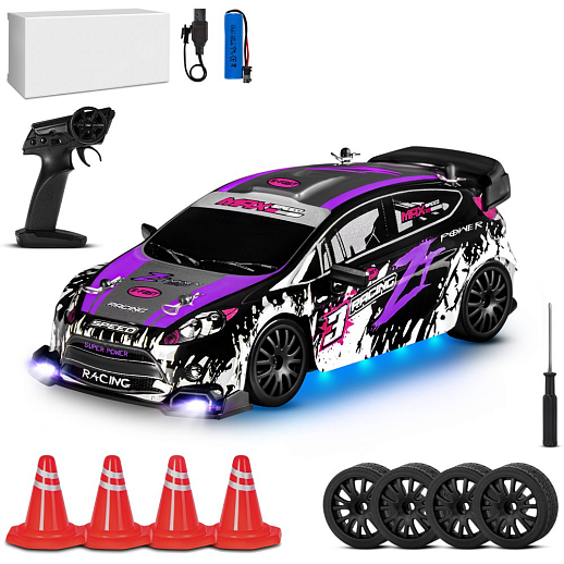 Р/У Машина для дрифта,1:24,2.4GHz,4WD,свет,с аккум, цвет фиол./черн./красн., в/к 28*8*22,5см в Джамбо Тойз