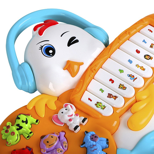 Музыкальная игрушка Пианино детское "Цыпленок" Smart Baby, развивающее, обучающее, цвет белый, 42 звука, мелодии, стихи, в/к 35x6,4x23,5 см в Джамбо Тойз #3