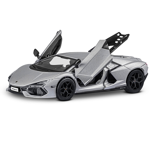 Игрушка для детей: Машинка металлическая, 1:24 Lamborghini, цвет серый, свет, звук, свободный ход колес, артикул JB1251763 в Джамбо Тойз #4