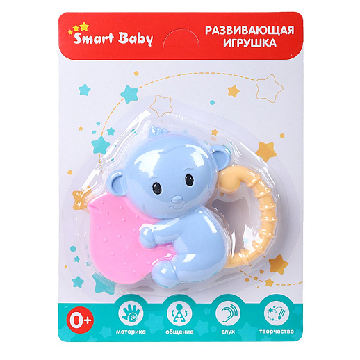 ТМ "Smart Baby" Развивающая игрушка "Обезьяна" Голубая, на блистере 19х14х3,5 см в Джамбо Тойз #3