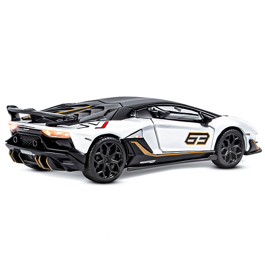 ТМ "Автопанорама" Машинка металлическая, 1:32 Lamborghini SVJ, белый, откр. двери и багажник, свет, звук, инерция,  в/к 17,5*12,5*6,5 см в Джамбо Тойз #9