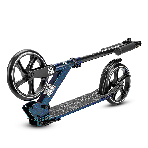 Двухколесный самокат CITYRIDE 200, ал. 50/50%, t-bar сталь, грипсы 135мм TPR, колеса PU 200/200, 86A, подножка, abec 9, цвет Хамелеон в Джамбо Тойз #2