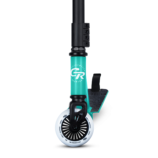Трюковый самокат CITYRIDE TEMPO, T-bar сталь 50*52см, дека алюм.49*9,5см, колеса PU 86A 100мм, пластик диск, вилка резьб., хомут 4б., цвет Бирюзовый  в Джамбо Тойз #6