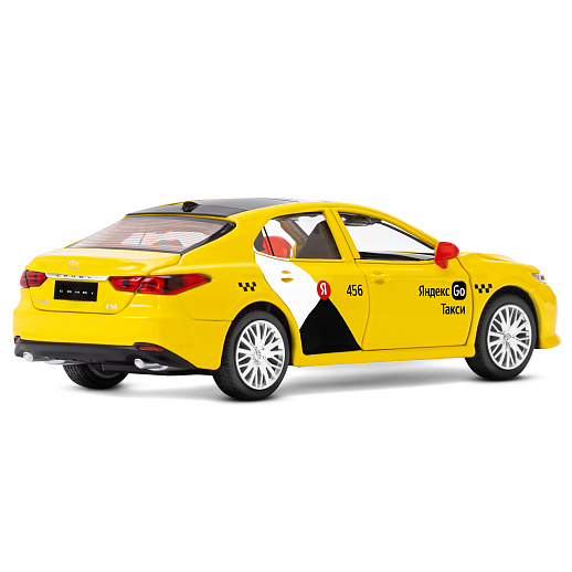 Яндекс Go машинка металлическая, 1:34 Toyota Camry, цвет желтый, инерция, свет, откр. двери, в/к 17,5*13,5*9 см в Джамбо Тойз