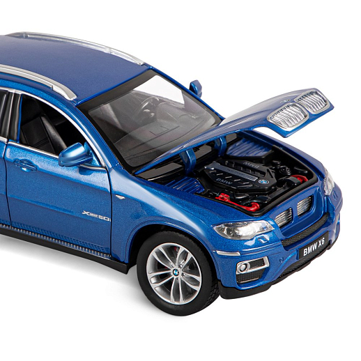 ТМ "Автопанорама" Машинка металлическая 1:26 BMW X6, синий, откр. двери, капот и багажник, свет, звук, свободный ход колес, в/к 24,5*12,5*10,5 см в Джамбо Тойз #18