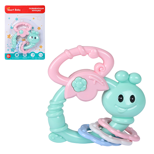 ТМ "Smart Baby" Развивающая игрушка "Улитка" Зелено-розовая, на блистере 19х14х2,5 см в Джамбо Тойз