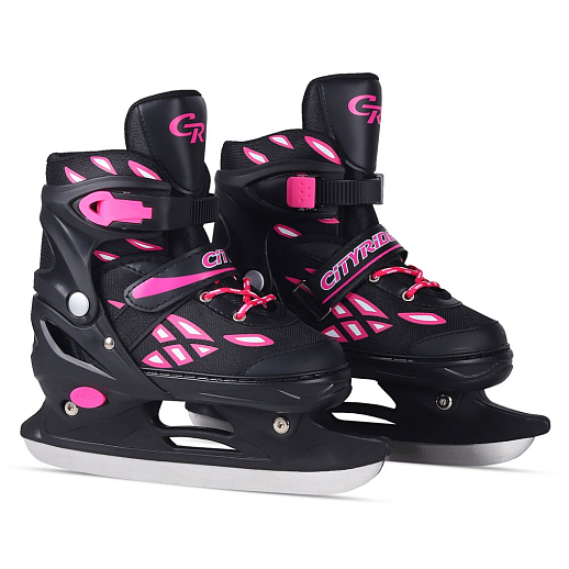 Детские раздвижные ледовые коньки, текстильный мысок, лезвие нержавеющая сталь, размер M (34-38) в н/сумке в Джамбо Тойз #2