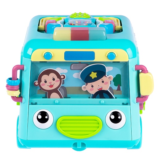 ТМ "Smart Baby" Развивающая игрушка "Автобус" цвет бирюзовый, Шаинский, 57 звуков, стихов, мелодий, песен. Сказки и загадки. Свет, звук, регулирующаяся громкость, в/к 31х22,5х23,5 см в Джамбо Тойз #14
