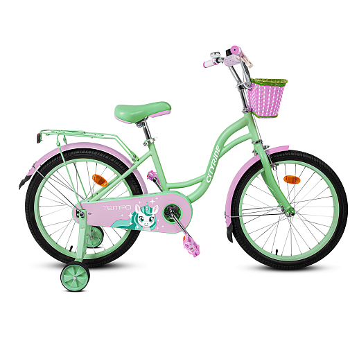 Детский велосипед "City-Ride Tempo". Рама - сталь, стальн.обод 20", шины 2,125, страховочные колеса, корзинка в Джамбо Тойз #3