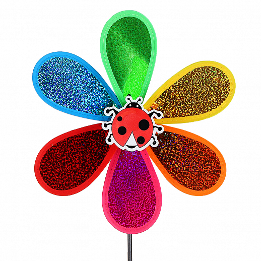 Ветерок,палочка52cм+ цветочка28cм,серединка цветка,микс насекомых,пластик плотн,блест, в наборе 12шт в Джамбо Тойз #10