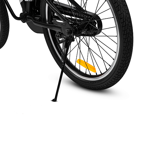 Детский велосипед "Cityride REVO", модель CR-B2-05, рама сталь, кожух цепи 100%, обода алюм. 20", втулки сталь, покрышки 2,125, подножка, руль сталь. вынос сталь, задние ножные тормоза, передний клещевой, крылья пластик, отражатели пер/зад и на спицах, цвет чёрный в Джамбо Тойз #4