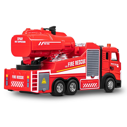 Пожарная металлическая машинка , красный, откр. двери, инерция, пар, свет, 22*6,5*11 см, в/к в Джамбо Тойз #11