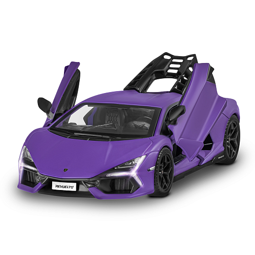 Игрушка для детей: Машинка металлическая, 1:24 Lamborghini, цвет фиолетовый, свет, звук, свободный ход колес, артикул JB1251761 в Джамбо Тойз #19