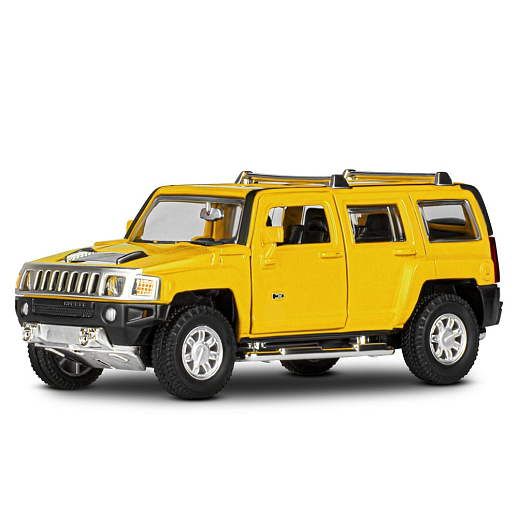 ТМ "Автопанорама" Машинка металлическая 1:32 Hummer H3, желтый, свет, звук, откр. двери и багажник, инерция, в/к 18*13,5*9 см в Джамбо Тойз #2